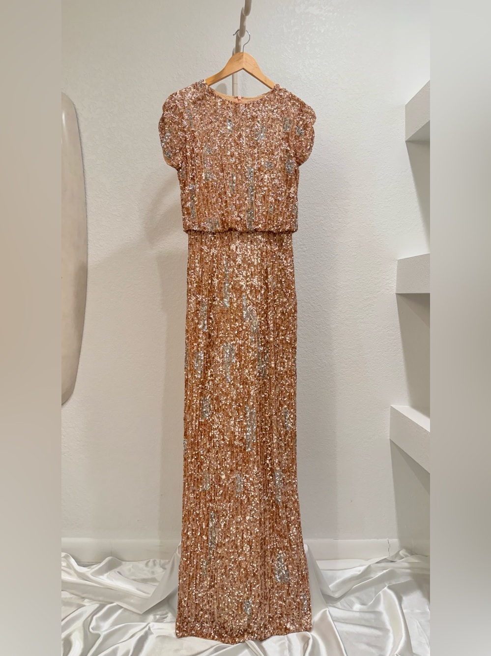 NWT Rachel Gilbert Nesta Sequin Gown Wedding Guest Dress - Picture 5 of 14